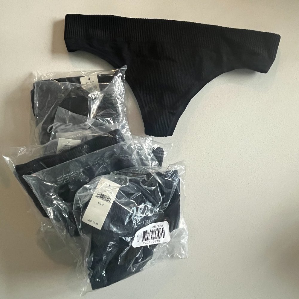 AERIE | Lot of 6 Black Thongs